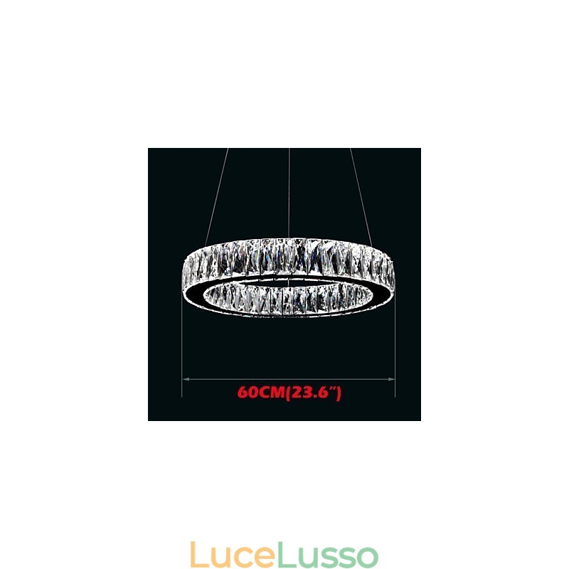 Lampadari di cristallo Illuminazione Moderna Anelli Singoli K9 Grandi lampade da soffitto per interni in cristallo