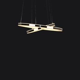 Lampadario a sospensione in acrilico rotondo con illuminazione a 2 anelli
