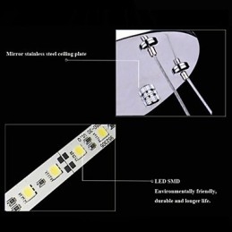 Lampadario a sospensione in acrilico rotondo con illuminazione a 2 anelli