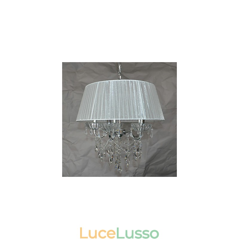 Delicato modello di sospensione chic a 5 luci con fiori