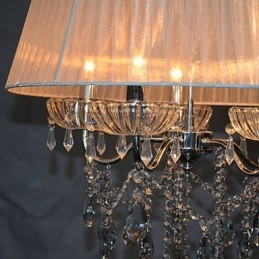 Delicato modello di sospensione chic a 5 luci con fiori
