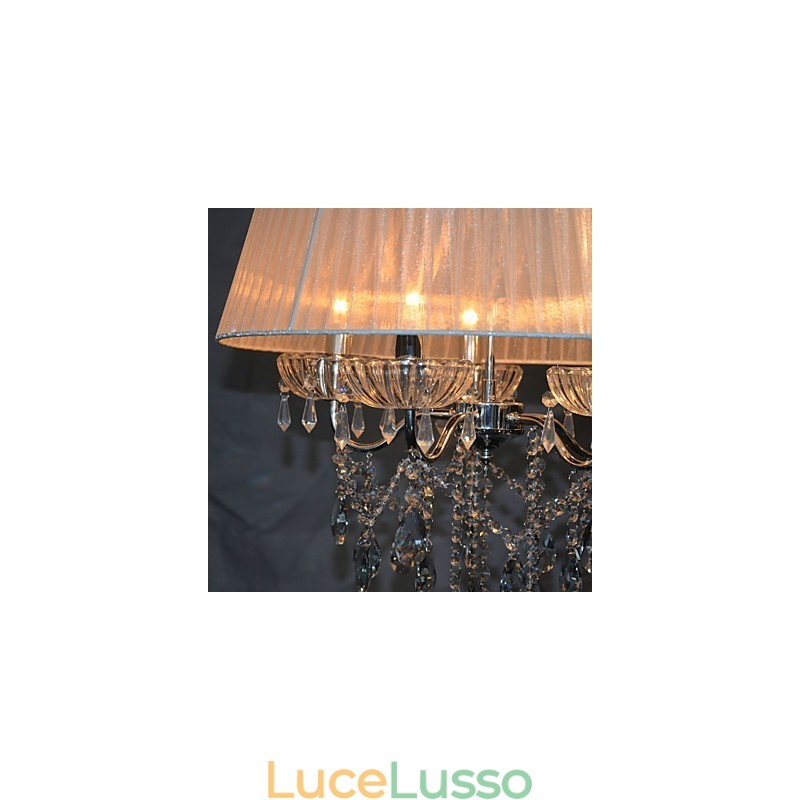 Delicato modello di sospensione chic a 5 luci con fiori