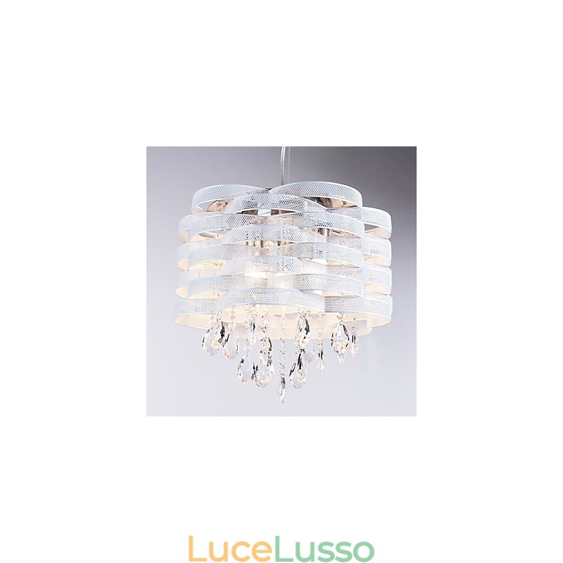 Elegante lampada a sospensione in cristallo con 3 luci