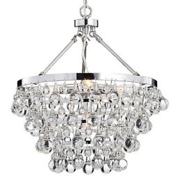 Lampadario tradizionale classico in metallo cromato di cristallo