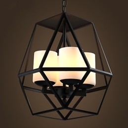 Lampadario moderno in ferro nero vintage Americange di livello superiore Lampadario 4 luci