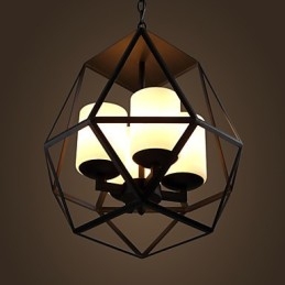 Lampadario moderno in ferro nero vintage Americange di livello superiore Lampadario 4 luci