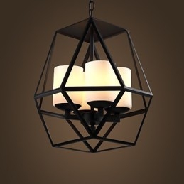 Lampadario moderno in ferro nero vintage Americange di livello superiore Lampadario 4 luci