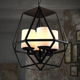 Lampadario moderno in ferro nero vintage Americange di livello superiore Lampadario 4 luci