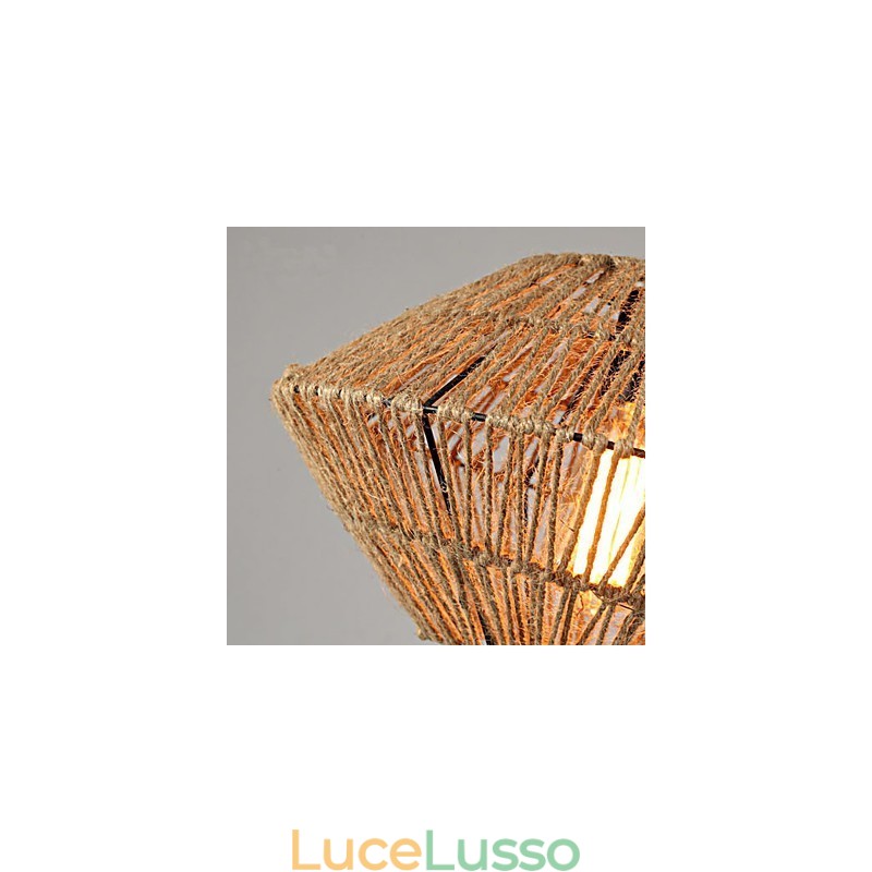 Lampadario in corda intrecciata a mano Americange