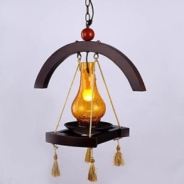 Lampada a sospensione in legno massello Americange