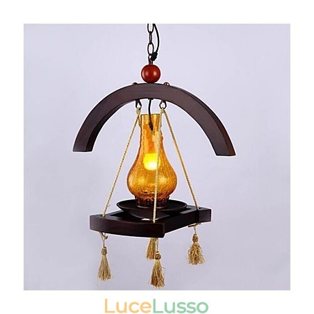 Lampada a sospensione in legno massello Americange Lampada a sospensione in legno massello Americange