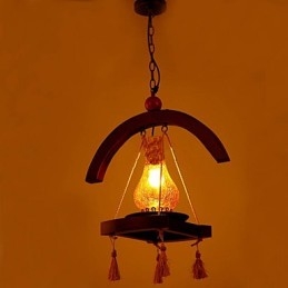Lampada a sospensione in legno massello Americange
