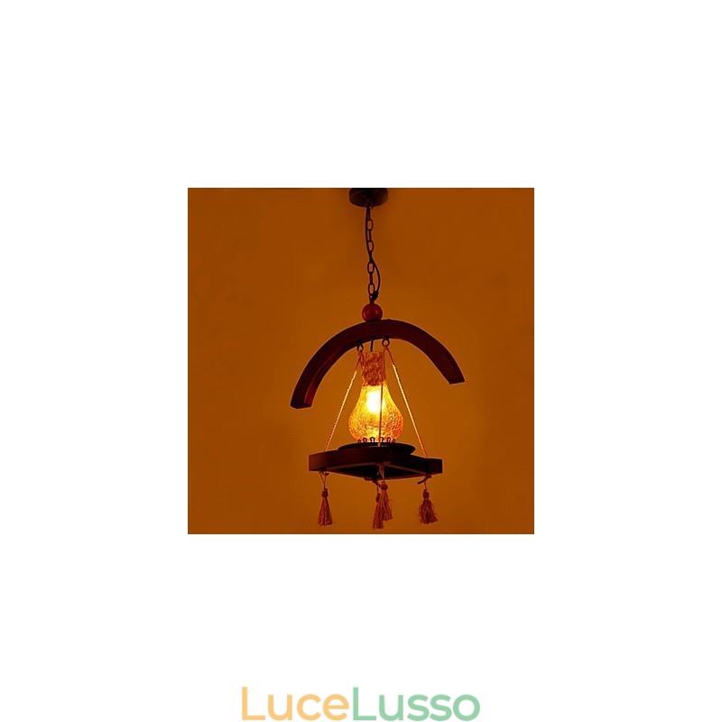Lampada a sospensione in legno massello Americange