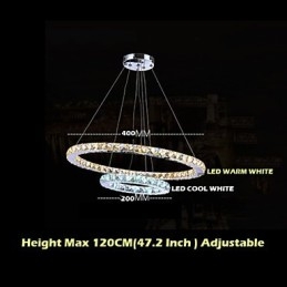 Lampadario a sospensione per hotel, lampadario di cristallo, lampade da soffitto, apparecchi con bianco caldo e freddo
