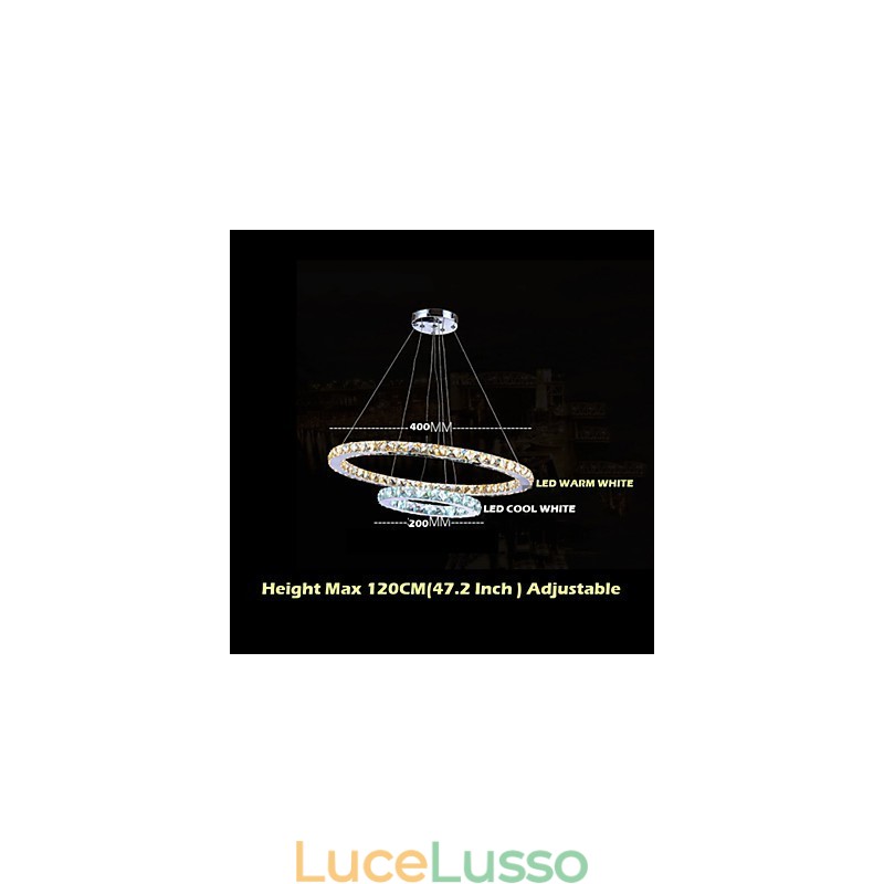Lampadario a sospensione per hotel, lampadario di cristallo, lampade da soffitto, apparecchi con bianco caldo e freddo