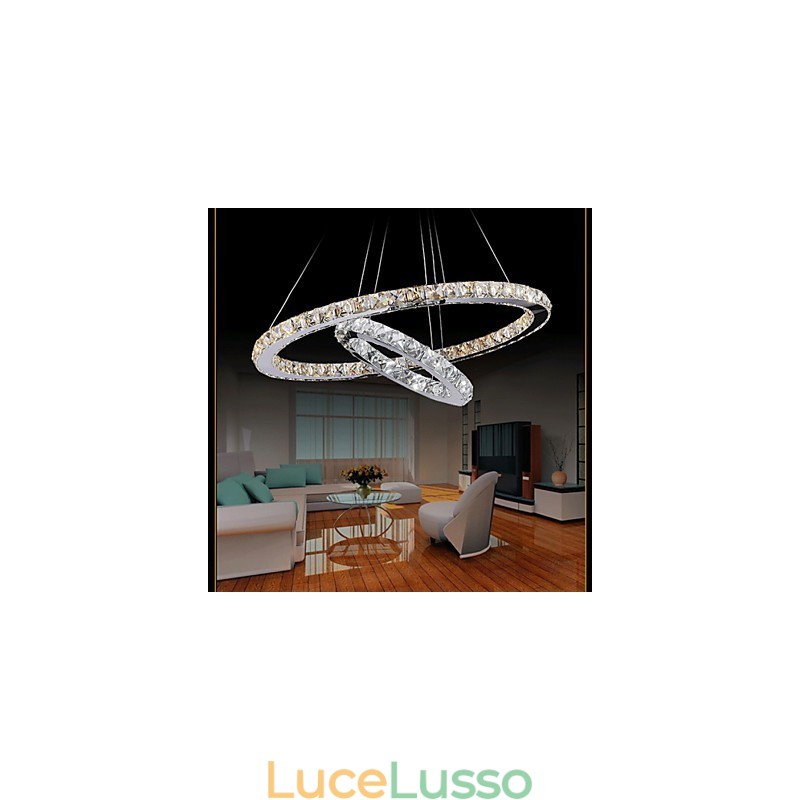 Lampadario a sospensione per hotel, lampadario di cristallo, lampade da soffitto, apparecchi con bianco caldo e freddo
