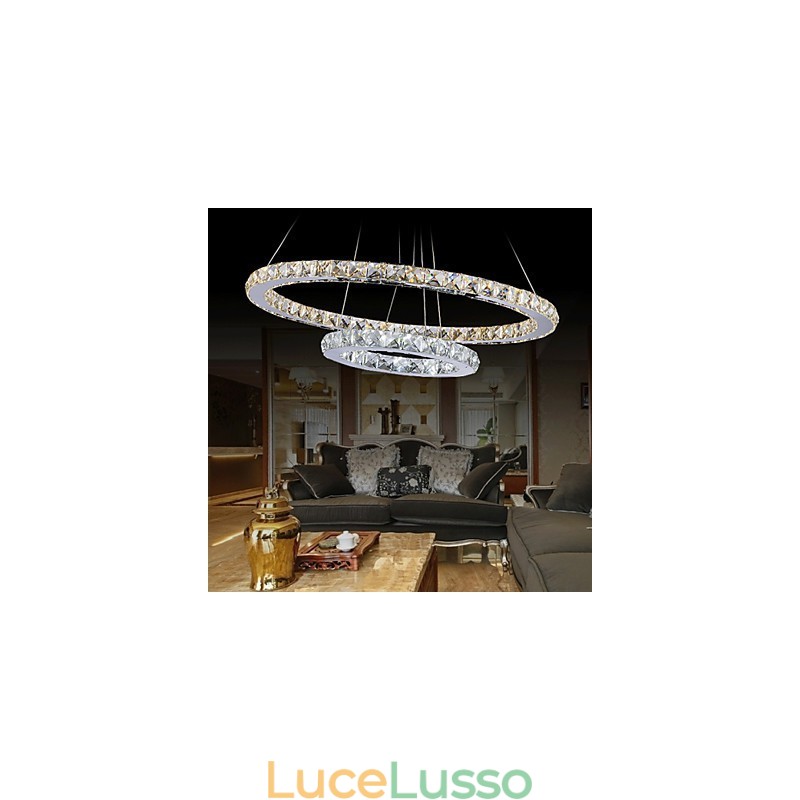 Lampadario a sospensione per hotel, lampadario di cristallo, lampade da soffitto, apparecchi con bianco caldo e freddo