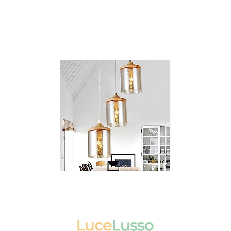 Lampada a sospensione piccola in vetro artistico