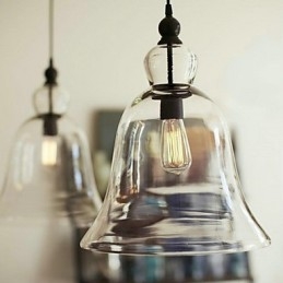 Lampada a sospensione in vetro dipinto in stile Country Mini