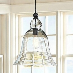 Lampada a sospensione in vetro dipinto in stile Country Mini