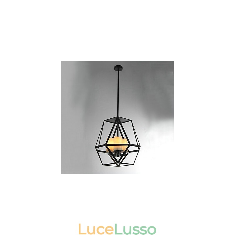 Lampada a sospensione in metallo dipinto in stile Country Mini
