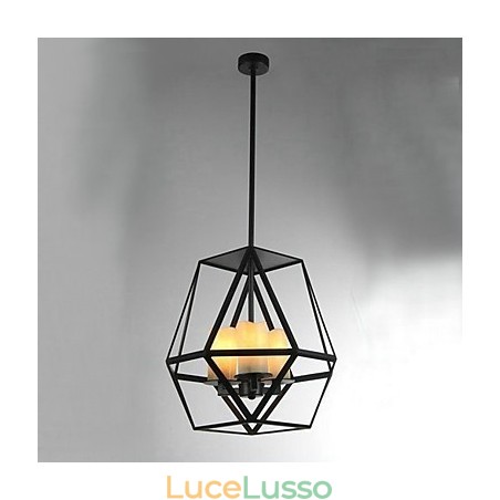 Lampada a sospensione in metallo dipinto in stile Country Mini Lampada a sospensione in metallo dipinto in stile Country Mini