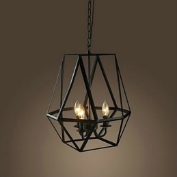 Lampada a sospensione in metallo dipinto in stile Country Mini