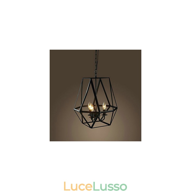 Lampada a sospensione in metallo dipinto in stile Country Mini