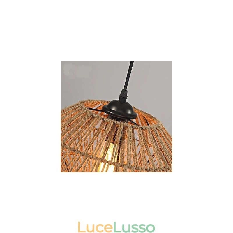 Lampadario in corda intrecciata a mano Americange