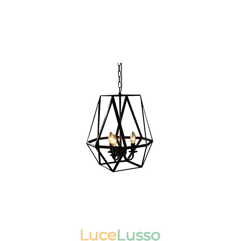 Lampada a sospensione in metallo dipinto in stile Country Mini