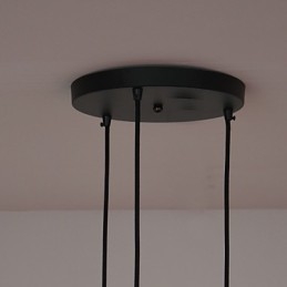 Lampada a sospensione vintage a 3 luci con paralume in ferro