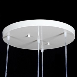 Lampadario bianco a quattro luci con paralume in vetro dorato a mano, classico retrò europeo
