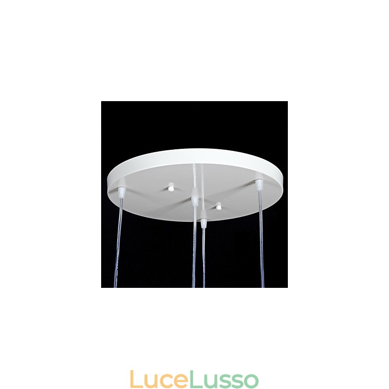 Lampadario bianco a quattro luci con paralume in vetro dorato a mano, classico retrò europeo