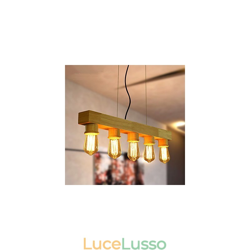 Lampade a sospensione Country Wood Bamboo