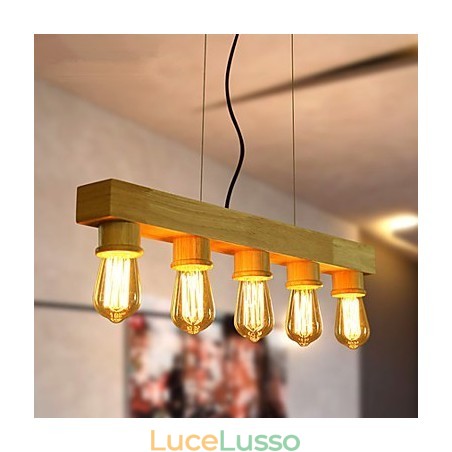 Lampade a sospensione Country Wood Bamboo Lampade a sospensione Country Wood Bamboo
