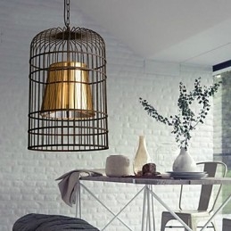 Lampadario rustico Lodge Drum Metal