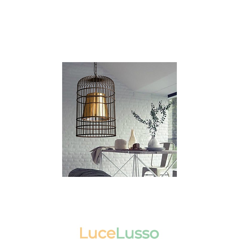 Lampadario rustico Lodge Drum Metal