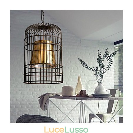 Lampadario rustico Lodge Drum Metal Lampadario rustico Lodge Drum Metal