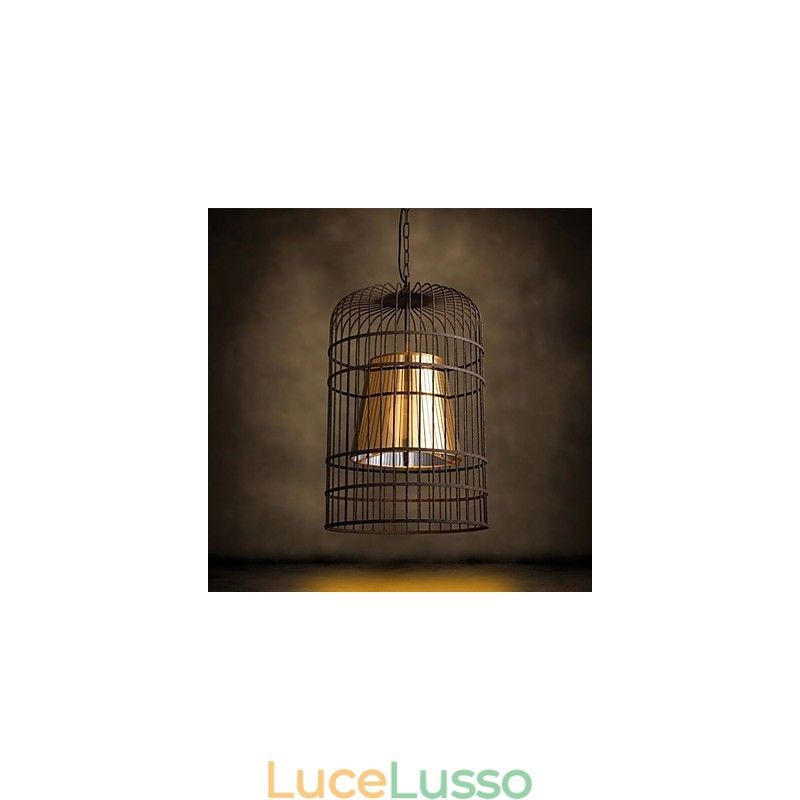 Lampadario rustico Lodge Drum Metal