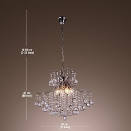 Lampada a sospensione moderna in metallo elettroplaccato in stile mini cristallo contemporaneo