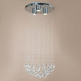 Moderna lampada da soffitto a 3 luci con perline di cristallo