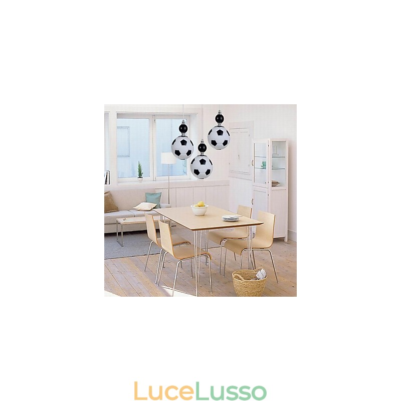 Lampada a sospensione rotonda classica moderna da calcio a 3 luci