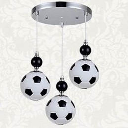 Lampada a sospensione rotonda classica moderna da calcio a 3 luci
