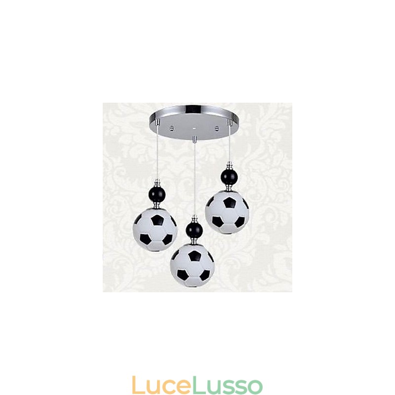 Lampada a sospensione rotonda classica moderna da calcio a 3 luci