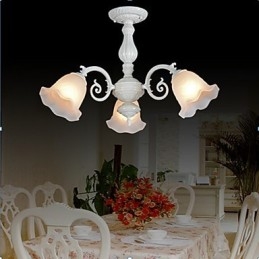 Montaggio a filo Tre luci Bianco Europeo Retro Classico