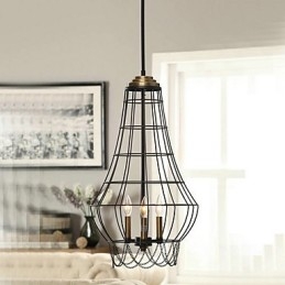 Lampada a sospensione in metallo dipinto in stile Country Mini