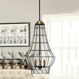 Lampada a sospensione in metallo dipinto in stile Country Mini