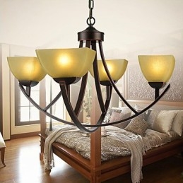 Lampadario 4 luci tradizionale classico vintage metallo