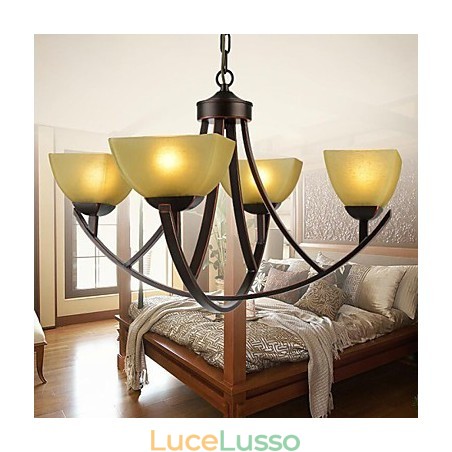 Lampadario 4 luci tradizionale classico vintage metallo Lampadario 4 luci tradizionale classico vintage metallo