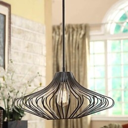 Lampada a sospensione moderna con paralume in metallo nero